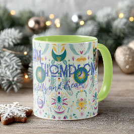 Custom Boho Chic Tasse mit Blumendesign und Moon D