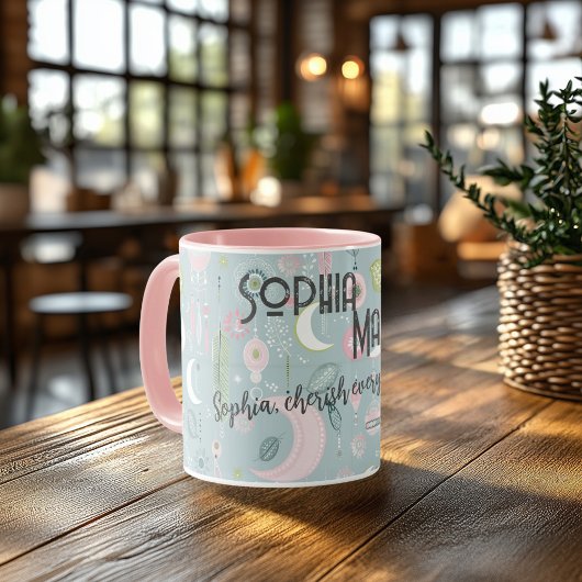 Custom Boho Chic Tasse mit Dreamy Celestial Design