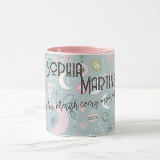 Custom Boho Chic Tasse mit Dreamy Celestial Design (Zentrum)