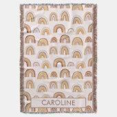 Custom Boho Desert Rainbow Arch Pattern Taupe Decke (Vorderseite Vertikal)