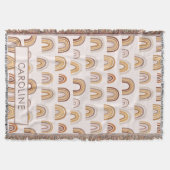 Custom Boho Desert Rainbow Arch Pattern Taupe Decke (Vorderseite)