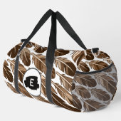 Custom Boho Feather Monogram Large Duffel Bag Duffle Bag (Rechte Ecke)