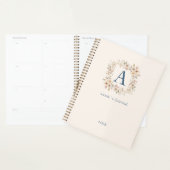 Custom Boho Floral Monogram Beige Planer (Anzeige)