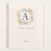 Custom Boho Floral Monogram Beige Planer (Vorderseite)