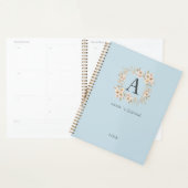 Custom Boho Floral Monogram Blue Planer (Anzeige)