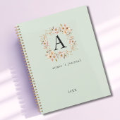 Custom Boho Floral Monogram Green Planer