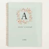 Custom Boho Floral Monogram Green Planer (Vorderseite)