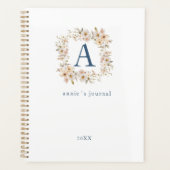 Custom Boho Floral Monogram White Planer (Vorderseite)