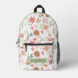 Custom Boho Florals Blume zurück zur Schule Bedruckter Rucksack