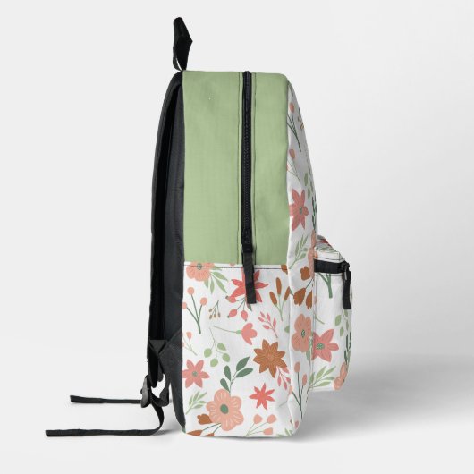 Custom Boho Florals Blume zurück zur Schule Bedruckter Rucksack (Links)