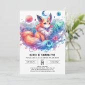 Custom Boho Fox Birthday Einladung (Stehend Vorderseite)