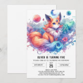Custom Boho Fox Birthday Einladung (Vorne/Hinten)
