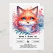 Custom Boho Fox Birthday Einladung (Vorne/Hinten)