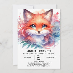 Custom Boho Fox Birthday Einladung