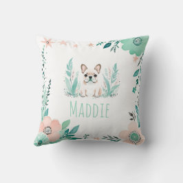 Custom Boho French Bulldog Pillow Pastell Green Kissen