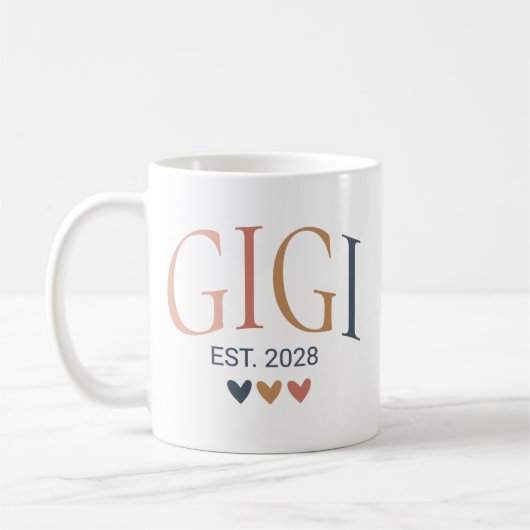 Custom Boho Gigi Coffee Tasse - Erwartung eines Ba (Links)