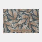 Custom Boho Herbstlaubs Brown Charcoal Gray Fußmatte (Vorderseite)