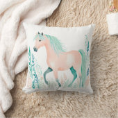 Custom Boho Horse Pillow Pastel Green Kissen (Decke)