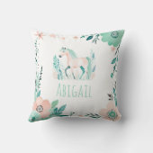 Custom Boho Horse Pillow Pastel Green Kissen (Rückseite)
