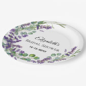 Custom Boho Lavender Eucalyptus Brautparty Pappteller (Schrägansicht)