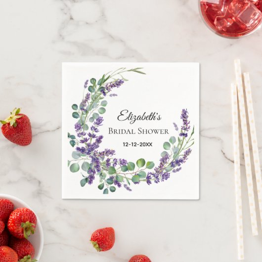 Custom Boho Lavender Eucalyptus Brautparty Serviette (Beispiel)