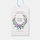 Custom Boho Lavender Eucalyptus Wedding Geschenkanhänger (Vorderseite)