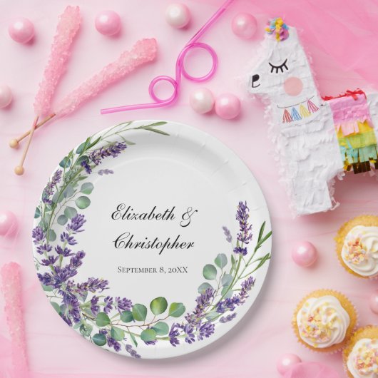 Custom Boho Lavender Eucalyptus Wedding Pappteller (Party)