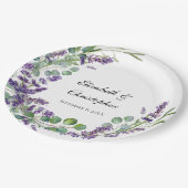 Custom Boho Lavender Eucalyptus Wedding Pappteller (Schrägansicht)