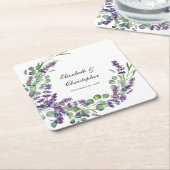 Custom Boho Lavender Eucalyptus Wedding Rechteckiger Pappuntersetzer (angewinkelt)