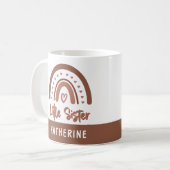 Custom Boho Little Sister Rainbow Matching Kaffeetasse (Vorderseite Links)