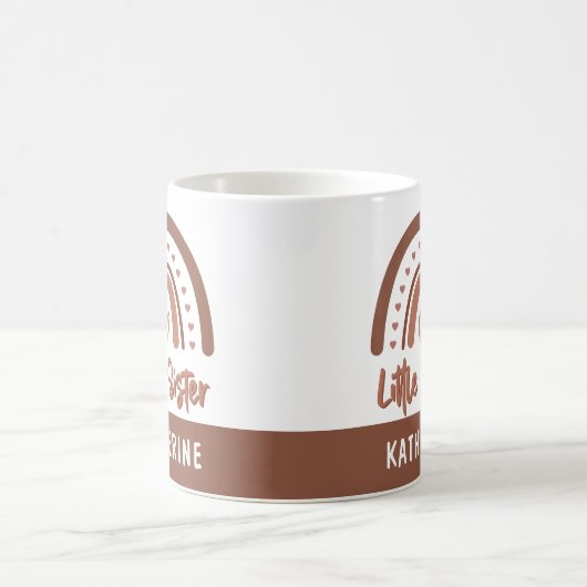 Custom Boho Little Sister Rainbow Matching Kaffeetasse (Mittel)