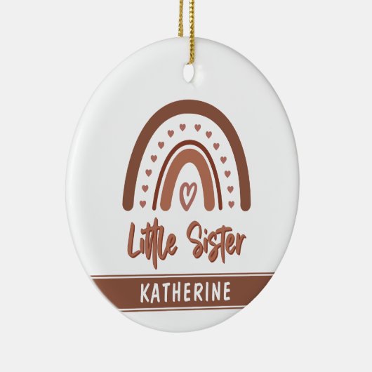 Custom Boho Little Sister Rainbow Matching Keramik Ornament (Rechts)
