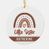 Custom Boho Little Sister Rainbow Matching Keramik Ornament (Vorne)