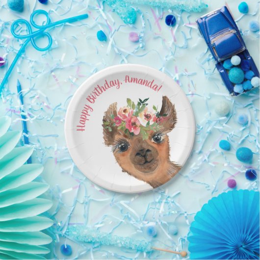 Custom Boho Llama Pappteller (Party)