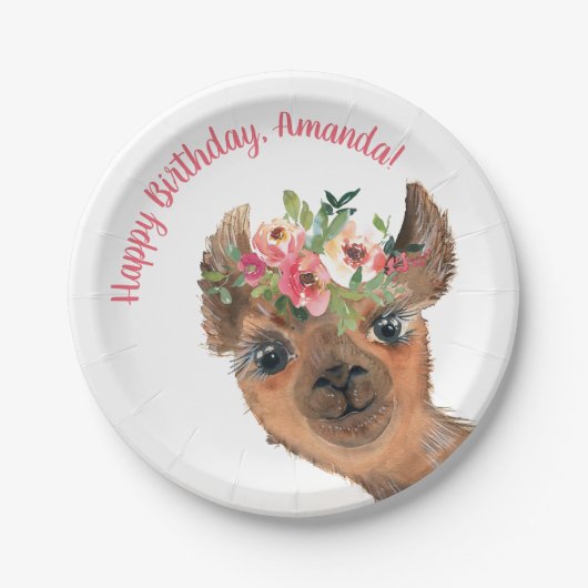 Custom Boho Llama Pappteller (Vorderseite)