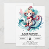 Custom Boho Monkey Birthday Einladung (Vorne/Hinten)