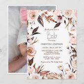 Custom Boho Nature Wildblume Foto Babydusche Einladung (Vorne/Hinten)