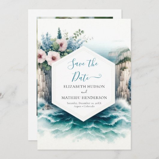 Custom Boho Nautical Wedding Save The Date (Vorne/Hinten)