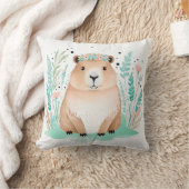 Custom Boho Niedlich Capybara Kissen Pastell Green (Decke)
