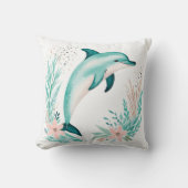 Custom Boho Niedlich Delphin Pillow Pastell Green Kissen (Vorderseite)