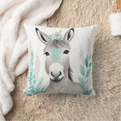 Custom Boho Niedlich Donkey Pillow Pastell Green Kissen (Decke)