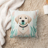 Custom Boho Niedlich Labrador Pillow Pastell Green Kissen (Decke)