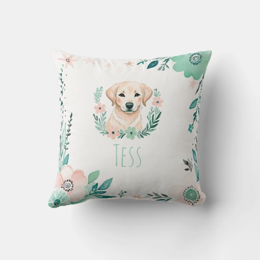 Custom Boho Niedlich Labrador Pillow Pastell Green Kissen (Rückseite)