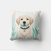 Custom Boho Niedlich Labrador Pillow Pastell Green Kissen (Vorderseite)