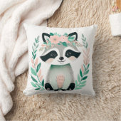 Custom Boho Niedlich Raccoon Kissen Pastell Green (Decke)