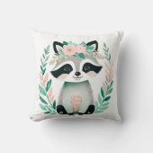 Custom Boho Niedlich Raccoon Kissen Pastell Green (Vorderseite)