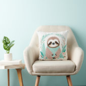 Custom Boho Niedlich Sloth Pillow Pastell Green Kissen (Stuhl )