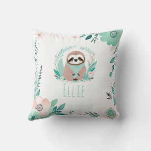 Custom Boho Niedlich Sloth Pillow Pastell Green Kissen