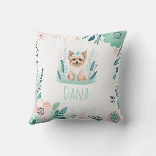 Custom Boho Niedlich Yorkshire Pillow Pastel Green Kissen