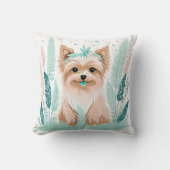 Custom Boho Niedlich Yorkshire Pillow Pastel Green Kissen (Vorderseite)